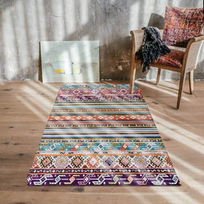 Нескользящий жаккардовый ковер в стиле Марокко для гостиной, спальни, напольный коврик с цветочным рисунком, абсорбирующие Нескользящие Коврики для домашнего декора - Цвет: Carpet2