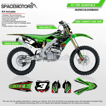 

MotoSpace Customized Team Graphics Backgrounds Decals 3M Custom Stickers For KAWASAKI KX250F 2013 2014 2015 2016 024