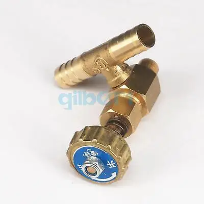 DINGGUANGHE Needle Valve Elbow Brass Needle Valve 10mm Propane Butane Gas Adjuster Barbed Spigots 1 Mpa Specification : 8mm 