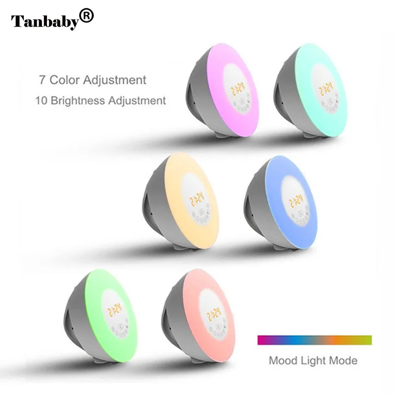 Tanbaby Wake Up Light восхода моделирования Будильник Touch Дисплей Таблица ночника с закат и повтор звуковой сигнал и FM радио