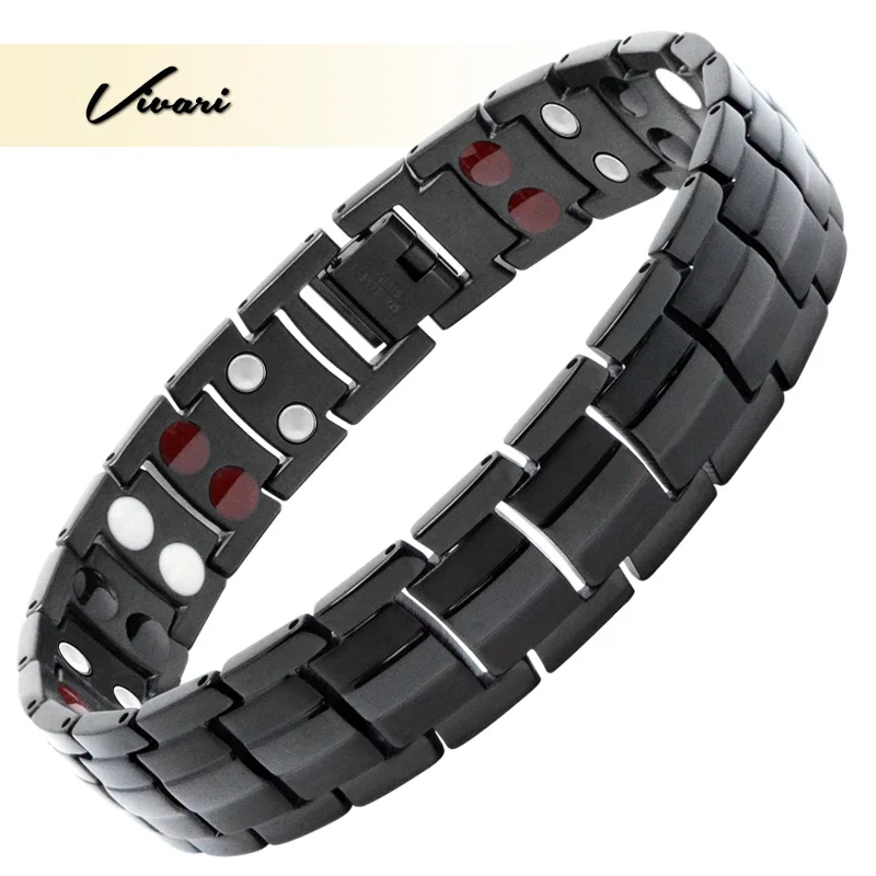 Vivari черный мужской уход за здоровьем из нержавеющей стали магнитные браслеты браслет для мужчин польза 4 Ele мужчин ts рельеф для артрита