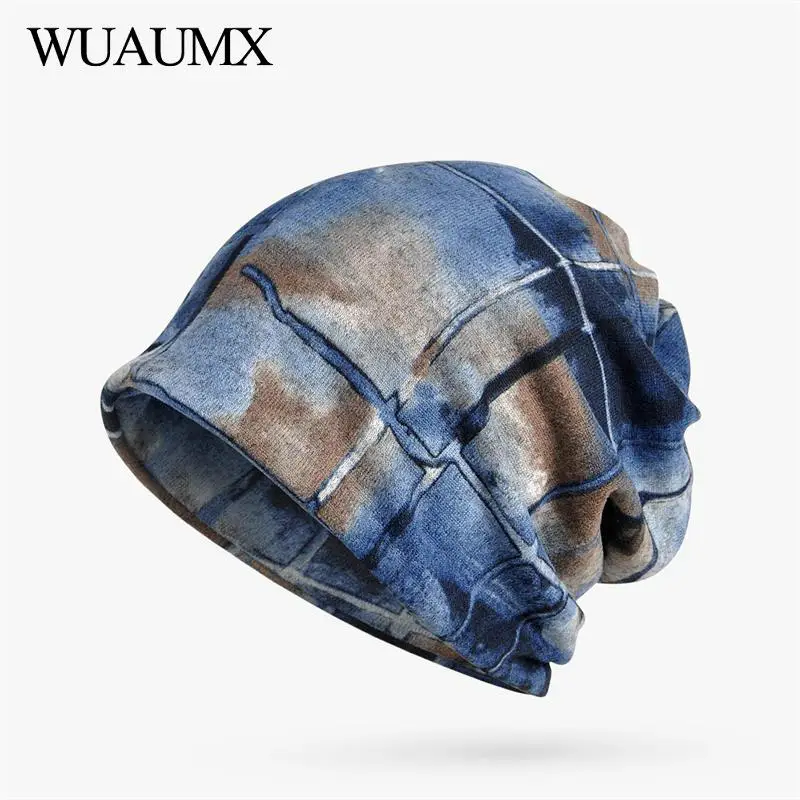 

Wuaumx Casual Beanies Hats Women and Men Multifunction Turban Hat Hip Hop Hedging Caps Autumn Winter Skullies Beanies Windproof