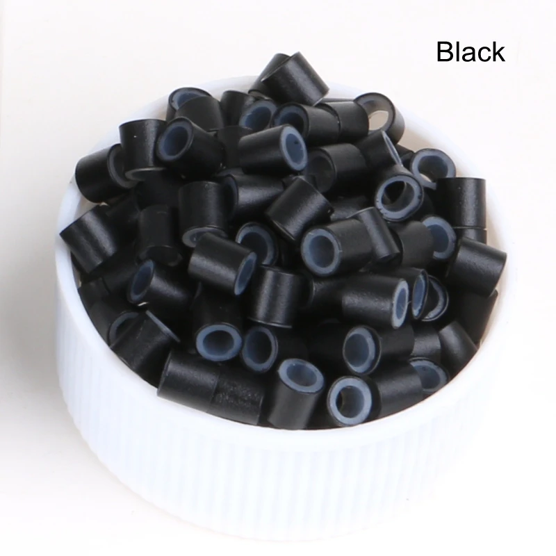 Free Shipping 500pcs/bag 3.4mm Euro Copper Tubes Links Silicone Micro Beads Rings for I-tip and Micro Ring Hair Extensions