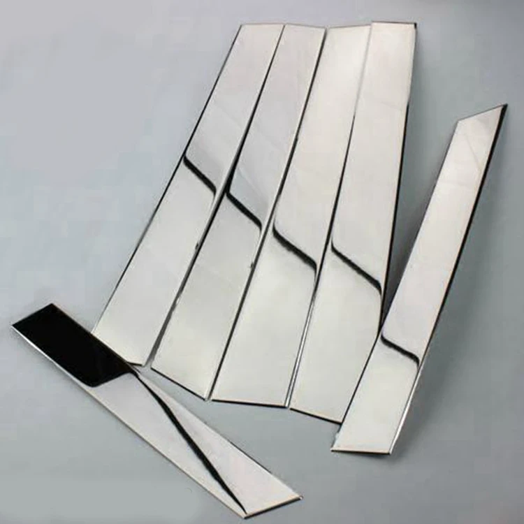 6pcs Car Styling Stainless Steel Window Trims Center Pillars B + C