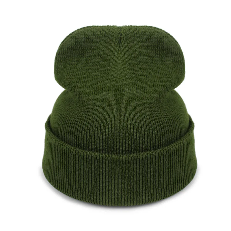 Новинка, модная зимняя шапка для женщин и мужчин, шапка Skullies Beanies, теплые шапки унисекс, вязаные шапки для мужчин, шапки бини, простая теплая мягкая шапка - Цвет: Dark Green