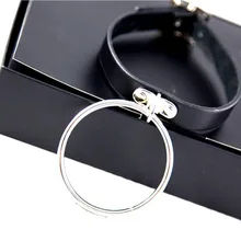 Панк большой круг Супер кожаный ожерелье из кожаной цепи