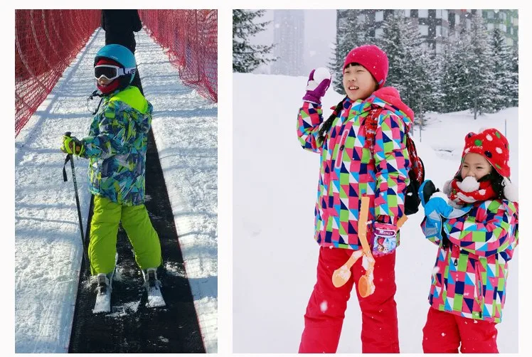PM Enfants Ski de Plein air Snowboard Boys Girls Suit Fonctionnel Hardshell Snow Suit Winter LB1127
