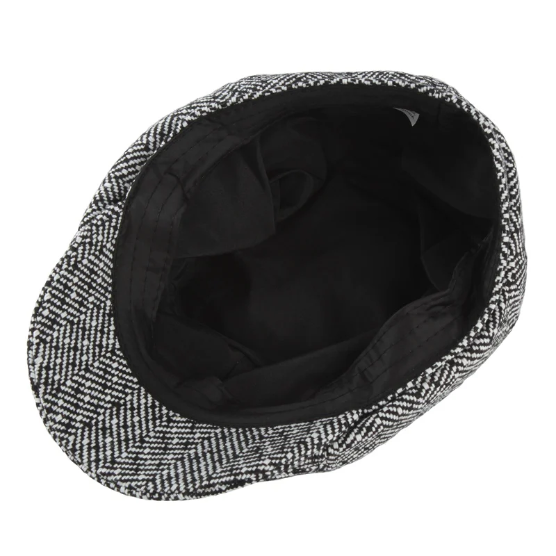 Кепка Newsboy, черная, белая, восьмиугольная кепка, осенняя, зимняя, унисекс, уличная, морозостойкая, шапки, шапки для мужчин, Sombreros para hombres