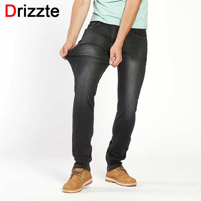 Drizzte Brand Jeans Men Jeans Large Plus Size Designer Cotton Ripped Stretchy Pants Trousers Blue Denim Brand Men’s Jeans