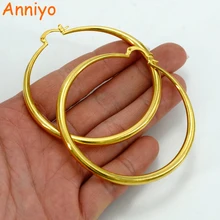 Anniyo 6 см африканские серьги-кольца для женщин золотого цвета и меди круглые серьги эфиопские ювелирные изделия, Нигерия, КОНПО, арабский подарок#060306