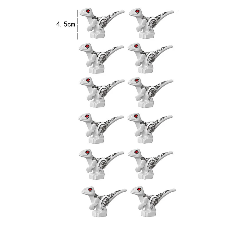 8 шт., конструктор Юрского периода, мир 2, Мини фигурки динозавров, кирпичи, динозавры, игрушки для детей, динозавры, Рождество - Цвет: 12pcs white