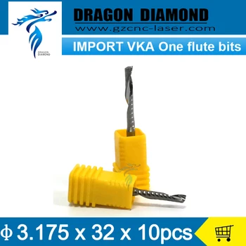 

10pcs 3.175*32 Imported material one spiral flute bit for cnc engraving cutting machine shank 1/8''