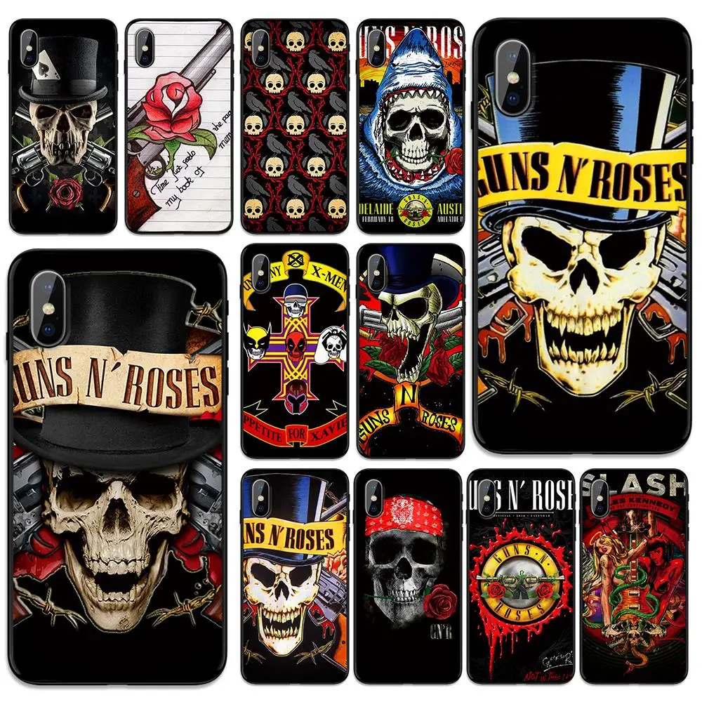 Мягкий ТПУ чехол GUNS N'ROSES для Apple iPhone 6 6S 7 8 Plus 5 5S SE X XS MAX XR силиконовые чехлы |