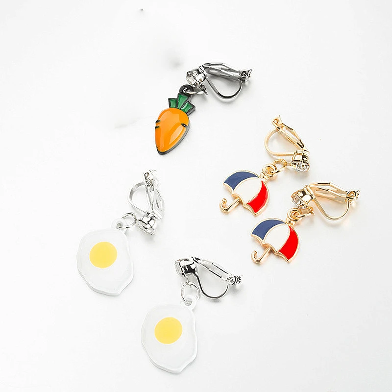 

LNRRABC 2018 Sale 1Pair Cute New Charm Fashion Cartoon Alloy Ear Clip Heart Women Ear Drop Earring Jewelry Gifts