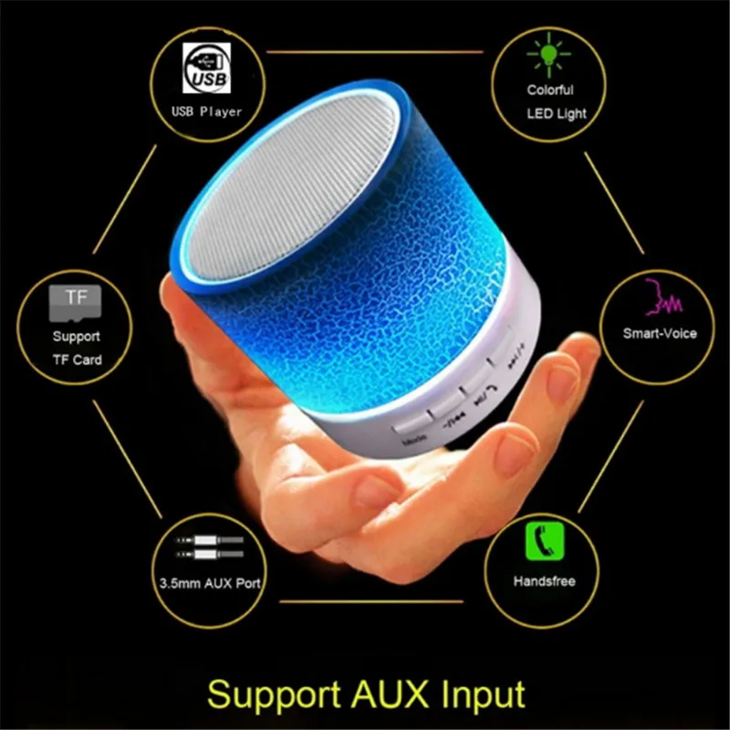10pcs/lot Portable Wireless Mini A9 Bluetooth Speaker Colorful Sports