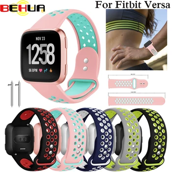 

Soft Silicone Sports Watch band For Fitbit Versa Replacement With Ventilation Holes Watch Strap For Fitbit Versa belt 5pcs/lot
