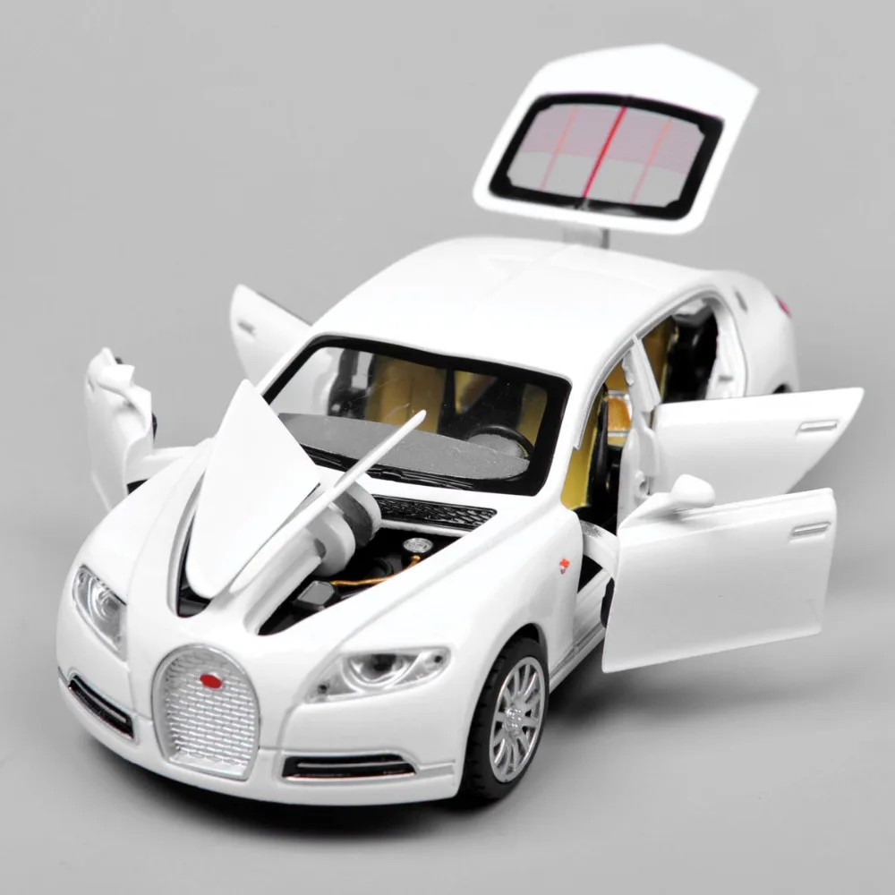 Den aktuelle Størrelse bytte rundt 1:32 Scale Alloy Diecast White Bugatti Veyron 16C Galibier light Car Model  Toys|toy diecast|toy model cartoy car drift - AliExpress