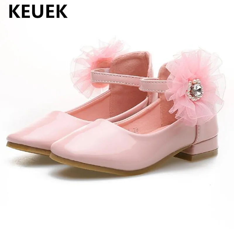 New Girls Leather Shoes High heeled Princess Spring/Autumn