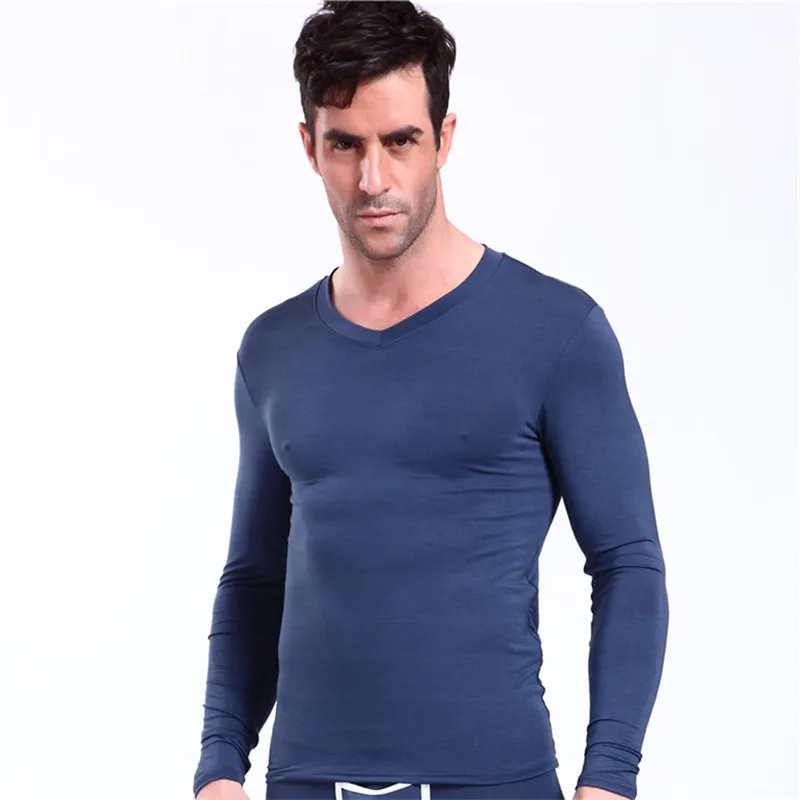 New Arrival Men's Full Sleeve Sleep Tops Solid Modal Winter and Autumn