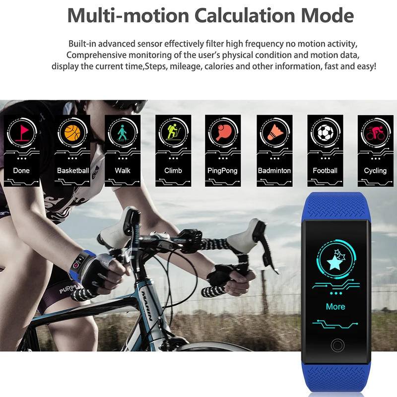 BANGWEI Smart Wristwatch Heart Rate Blood pressure detector Fitness Tracker SmartWatch Waterproof Smart Watch Men Sport watch