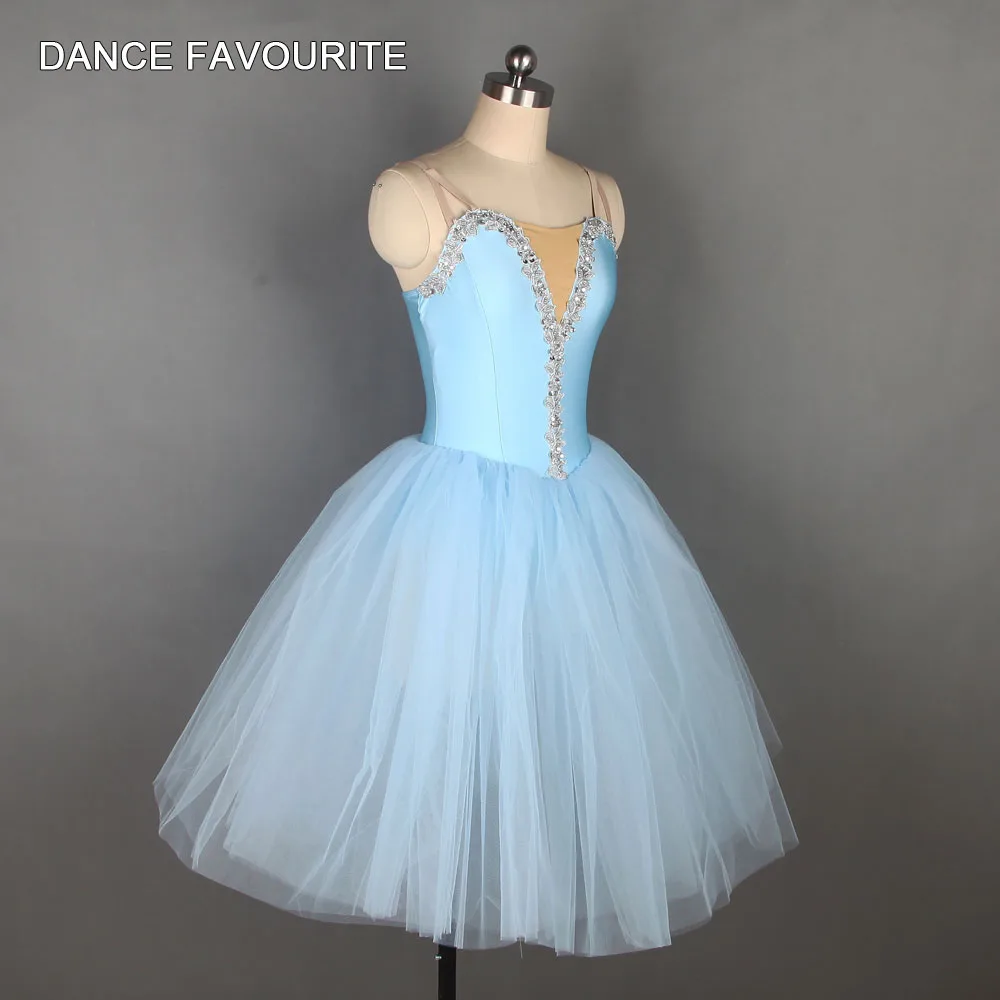 Бретели средней Длина Романтическое Платье-пачка 6 цветов костюм для балета, танцев, костюмы, балетные пачки для женщин и девочек Танцы с юбкой-пачкой