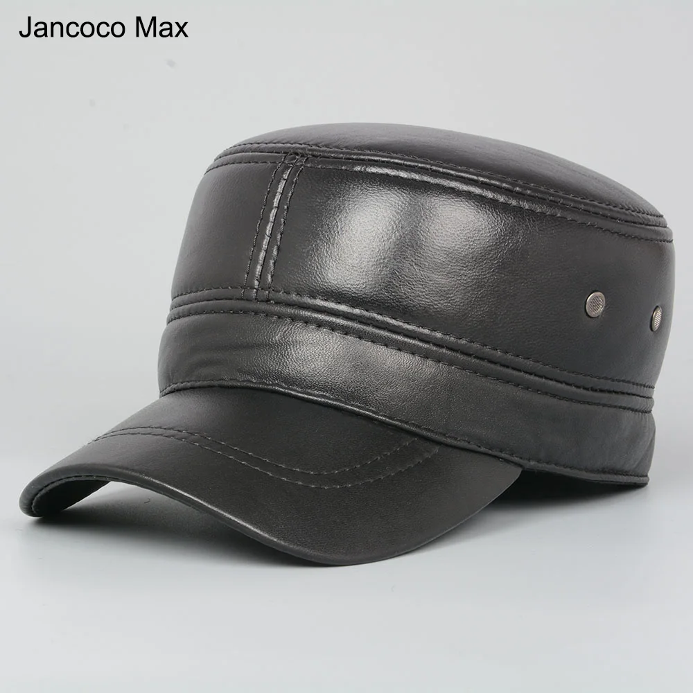 Jancoco Max High Quality Sheepskin Leather Hats Outdoor Sports Baseball