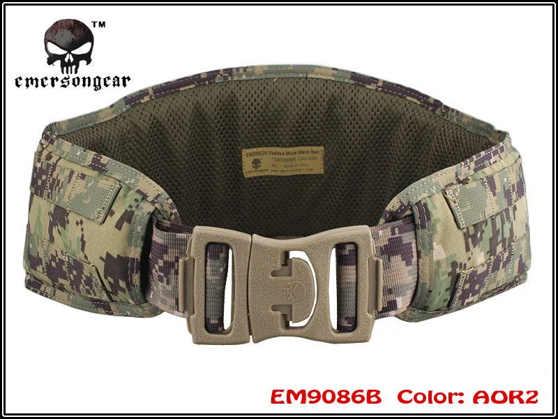 

EMERSON MOLLE Padded Molle Waist Belt Men Airsoft Combat Military Army belt AOR2 EM9086B Waist Support