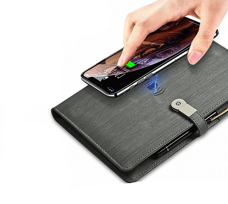 

Power Bank Business Loose leaf Multifunctional Notebook A5 Notebook The Company's Meeting Notebook With Charging Po Notebook