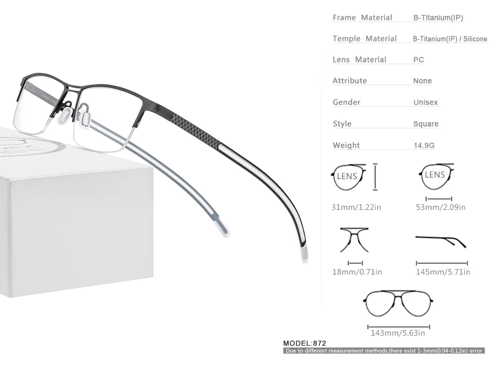 FONEX титановый рецепт, мужские очки, новинка, полуоправы, полуквадратные, оправа для очков, Корейская близорукость, оптические очки 872