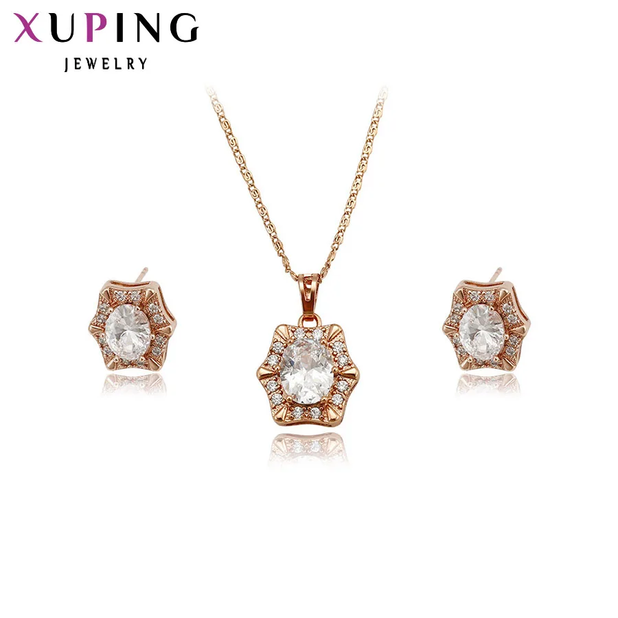 

11.11 Xuping Fashion Jewelry Sets Fantastic Charm Women Sets Rose Gold Color Plated Wedding Gifts High Quality S10.1/S34.3-62395