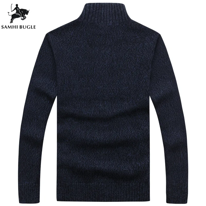 Man Sweater Casual Men cardigan thick cashmere sweater outerwear winter Brand Gray Blue