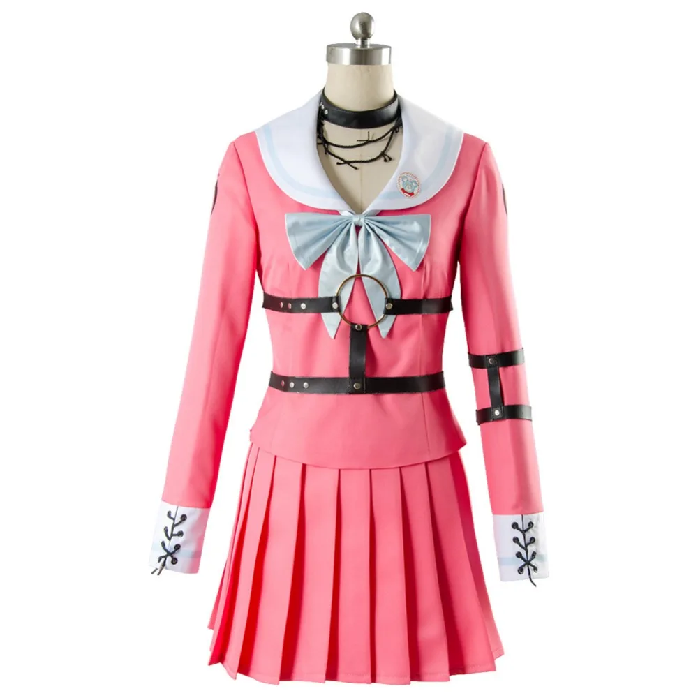 Аниме Danganronpa V3 ирума Miu кролик Косплэй розовый полный комплект униформы костюм