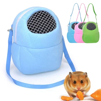

Breathable Hamster Small Pet Backpack Outing Travel Carrying Squirrel Cotton Nest Hamster Shoulder Bag With Mesh pet supplies