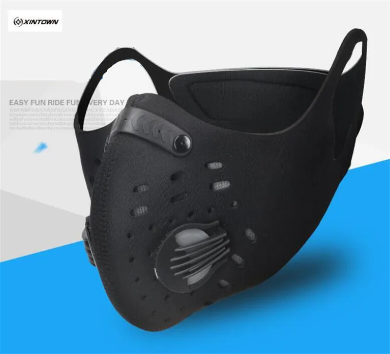 

XINTOWN Cycling Mask Lycra Bike Face Shield Dustproof Training Mask Filter Carbon Half Windproof Sports Face Mask Men Women