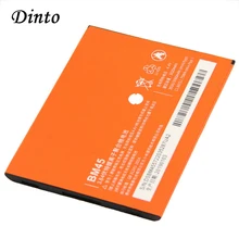Dinto bateria de celular para substituição bm45, 1 peça de 3020mah, recarregável, íon de lítio para xiaomi redmi note 2 hongmi note2