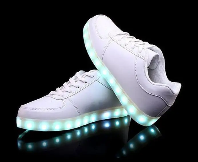 Размеры 35–44 зарядка через usb светодиодный светильник со шнуровкой обувь вела тапочки Для мужчин на осень и весну для Для женщин светящиеся кроссовки, кроссовки с Подсветка светильник обувь