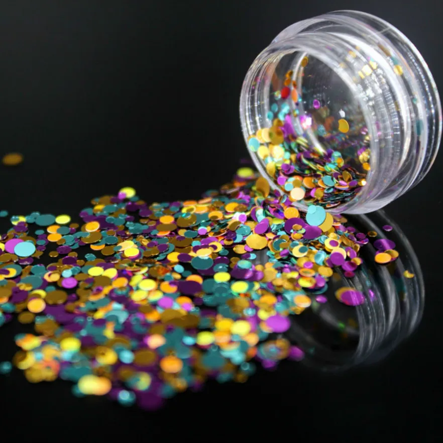 

1Box Rose Red Light Blue Gold Ultrathin Sequins Colorful Acrylic Powder Crystal Nail Polymer Nail Art Tips Builder Falsl Circle