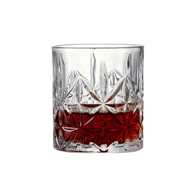 Set of 2 old fashion whiskey glasses lead free glass liquor with gift stainless  steel whiskey stainless steel ice cube 300ml - AliExpress