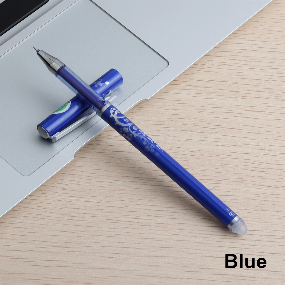 1 шт GENKKY стираемая ручка, горячая стираемая Волшебная гелевая ручка для школы, офиса, цвета чернил, черный, синий, точка письма, 0,5 мм, иглы для заправки