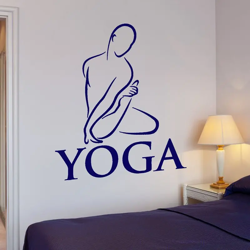 DCTAL Yoga Club Sticke Decal Patanjali Posters Vinyl Wall Decals Pegatina Quadro Parede Decor Mural Yoga Sticker
