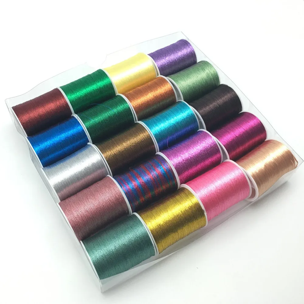 20 spools metallic thread jessecmault thread sewing thread set aa7642in