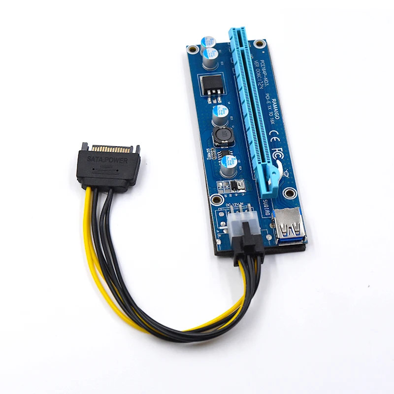 Устройство для майнинга PCI E 1x в 16x расширитель адаптер райзерной карты с 60 см USB 3 0