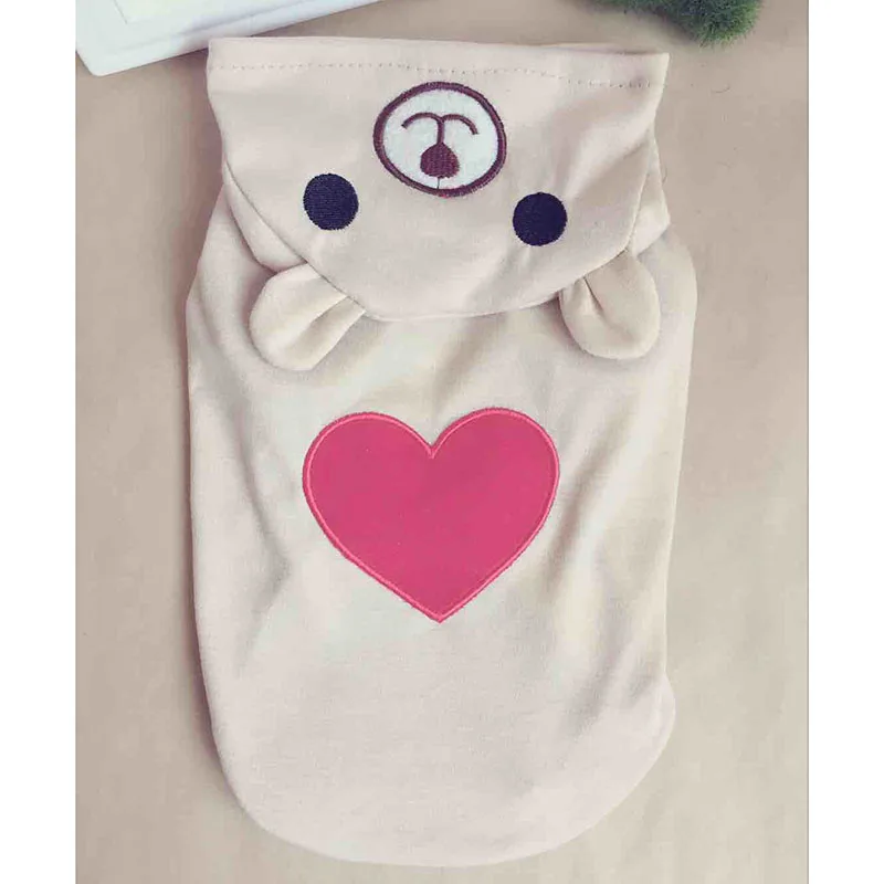 Love Heart Bear/толстовка с капюшоном, костюмы для собак на Хэллоуин для йоркширских терьеров и чихуа-Хуа, одежда на весну и осень, одежда для собак, одежда для маленьких собак, пальто