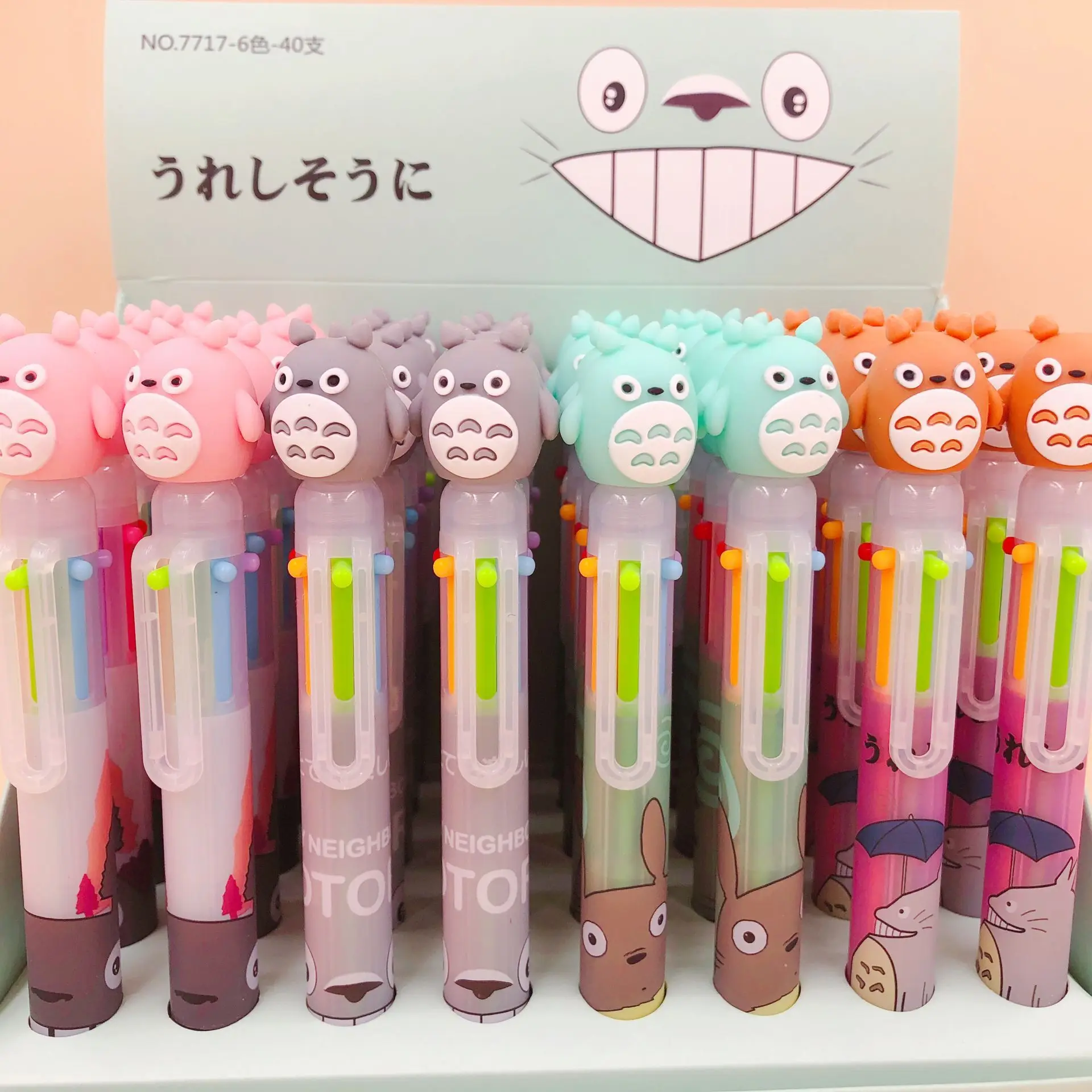 18 шт./лот Totoro силиконовая головка мультфильм 6 цветов массивная Шариковая ручка для школы офиса поставка подарок канцелярские принадлежности Papelaria Escolar