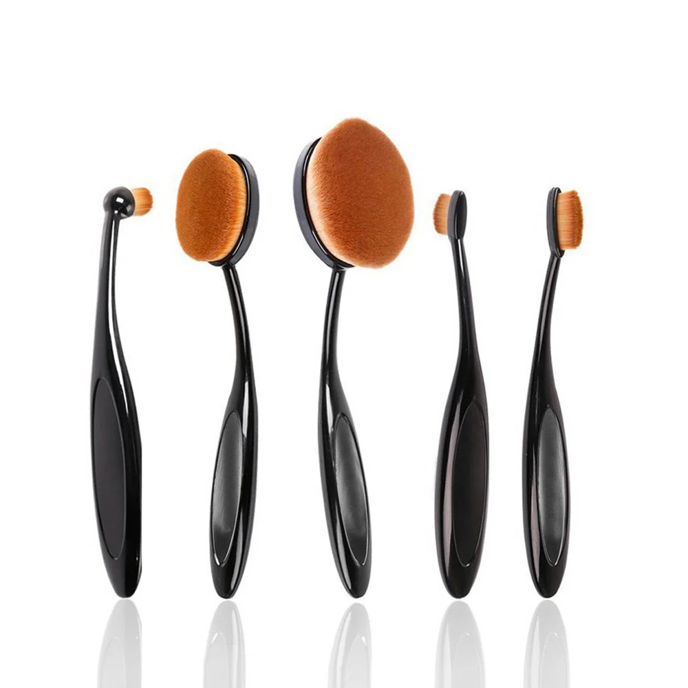 

5pcs Professional Toothbrush Shape Oval Cosmetics Tools Brushes Set Eyeshadow Powder Foundation Blush Lip Kit Makeup Bruhses