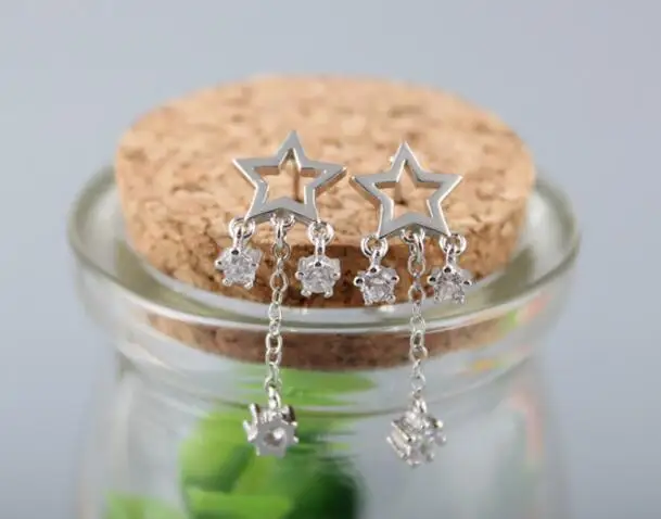 Женские серьги кисточки ANENJERY 925 пробы серебряные романтические S E139|silver stud