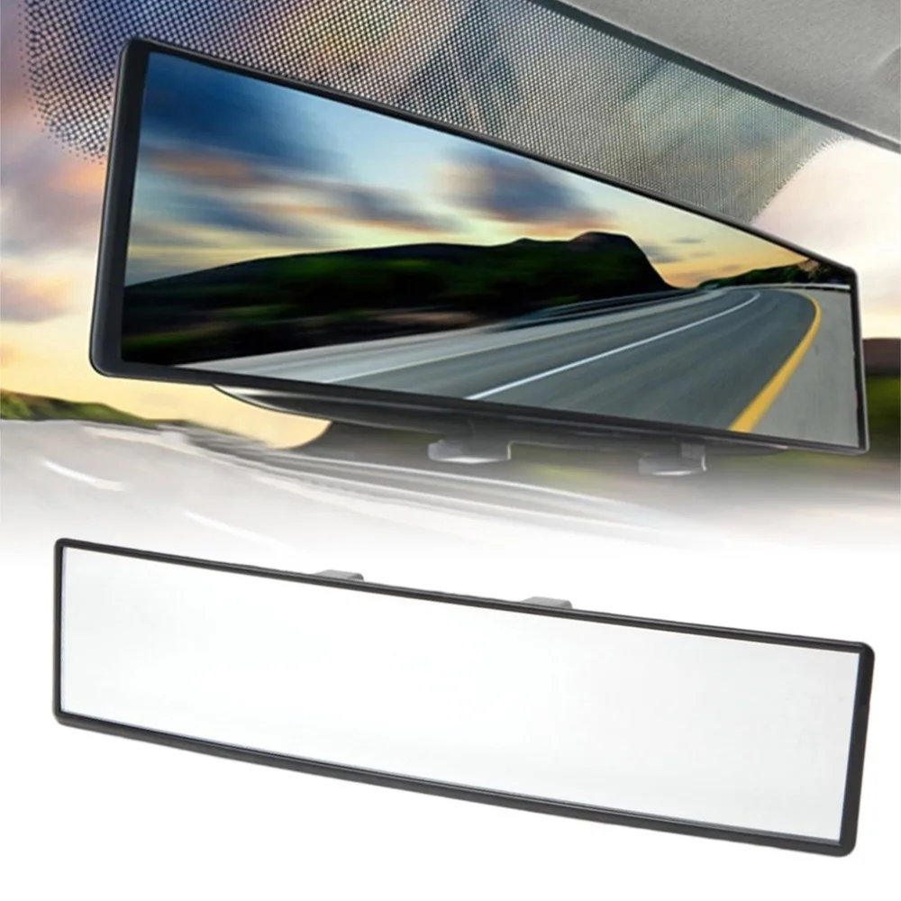 Universal 300mm Car Rear Mirror Wide-angle Rearview Mirror Auto Wide Convex Curve Interior Clip On Rear View Mirror