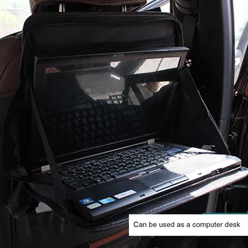 

Car Vehicle Foldable Computer Stand Car Rear Back Seat Folding Table Multifunction Auto Organizer Net Pocket Car Accessories
