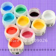 10 x неоновые цвета УФ гель накладные декоративные ногти Набор