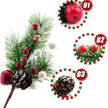 Сосновое игольчатое растение с конусом и ягодами искусственная тычинка, цветок для дома DIY ВЕНОК Скрапбукинг искусственный цветок Рождественское украшение